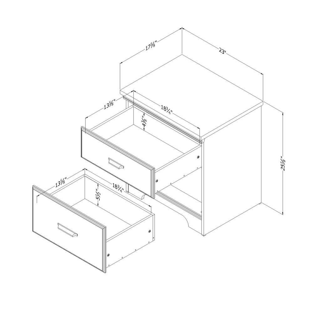 Versa 2-Drawer Nightstand, Winter Oak. Picture 3