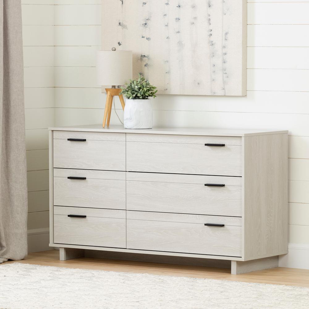 Fynn 6-Drawer Double Dresser, Winter Oak. Picture 1