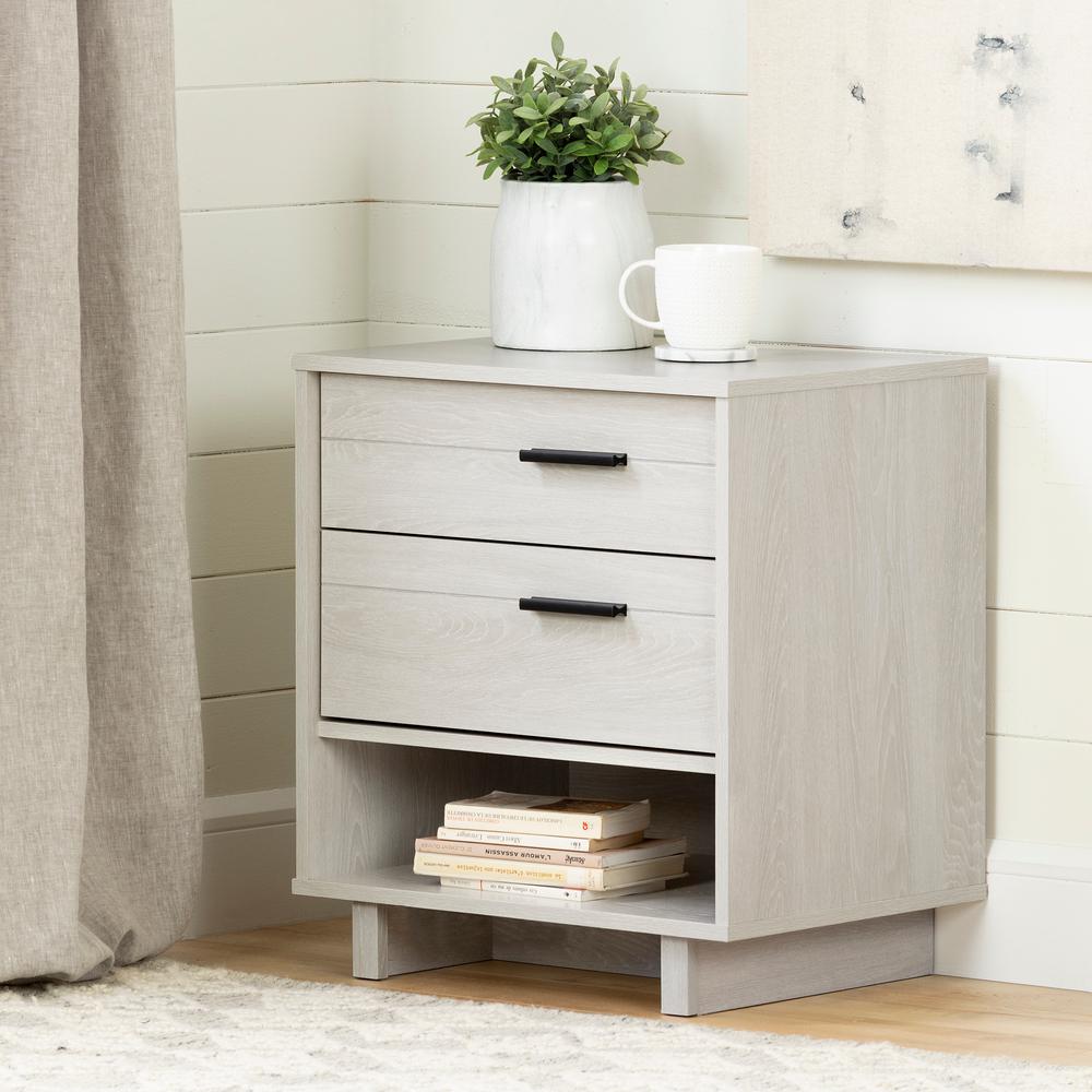 Fynn Nightstand with Cord Catcher, Winter Oak. Picture 1