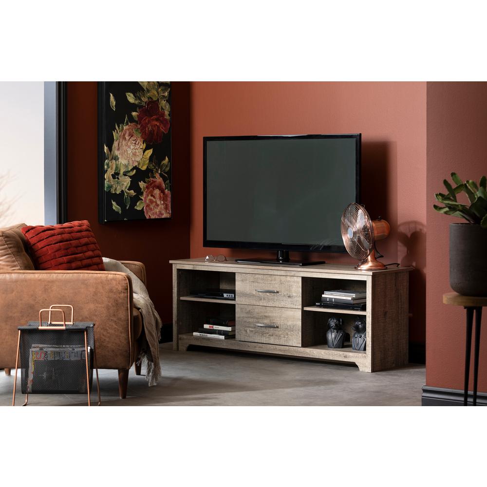 Fusion TV Stand with Drawers , Weathered Oak. Picture 3