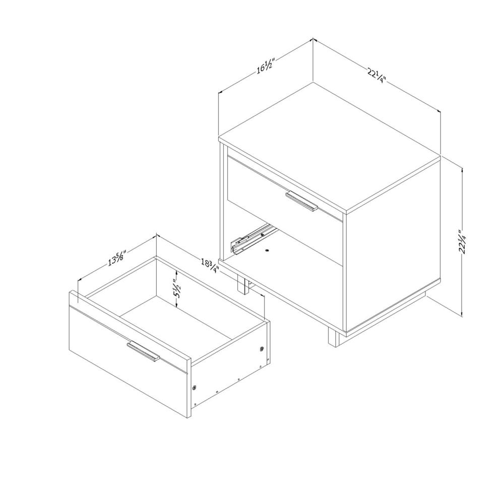 Fynn 2-Drawer Nightstand, Winter Oak. Picture 3
