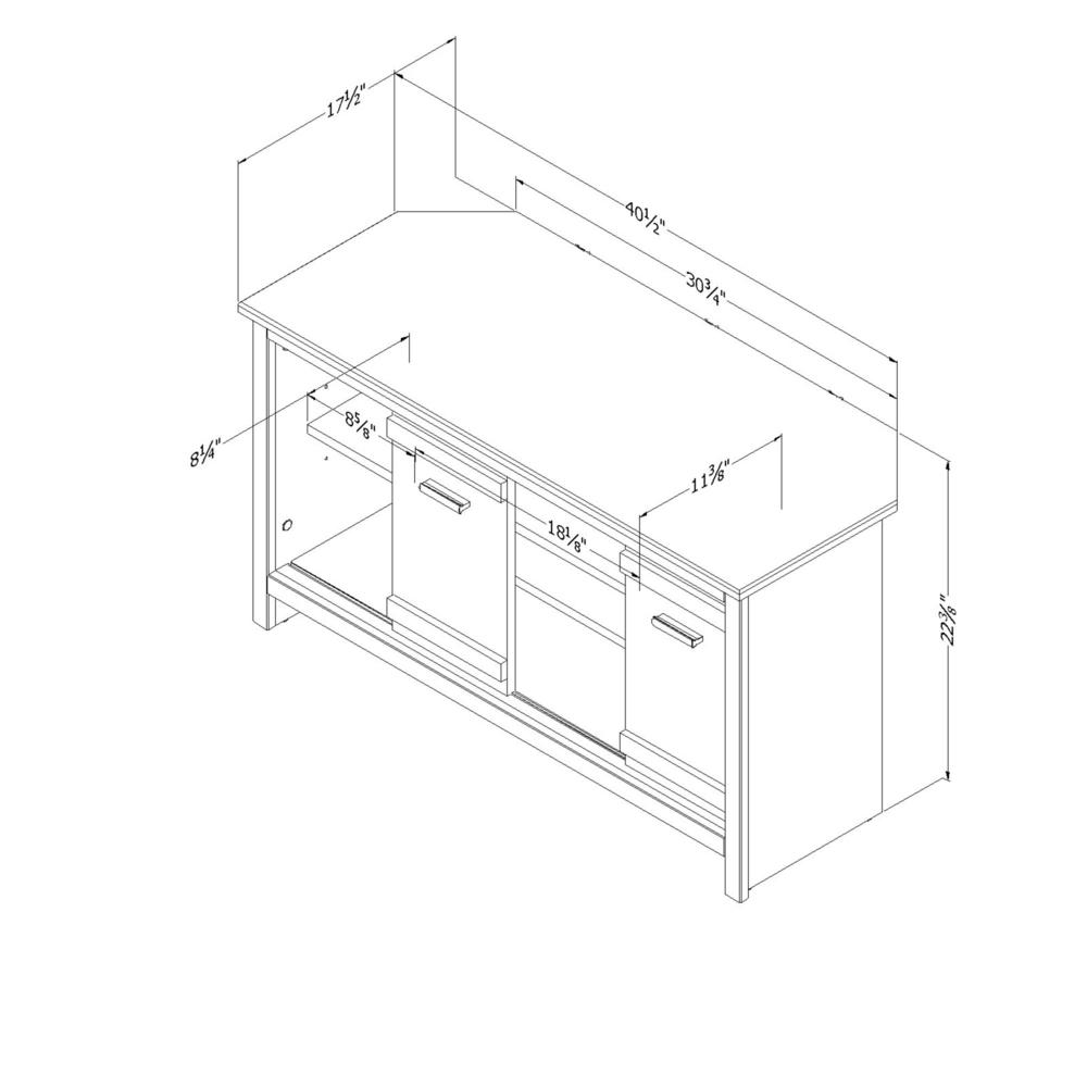 Exhibit Corner TV Stand, for TVs up to 42'', Weathered Oak. Picture 3
