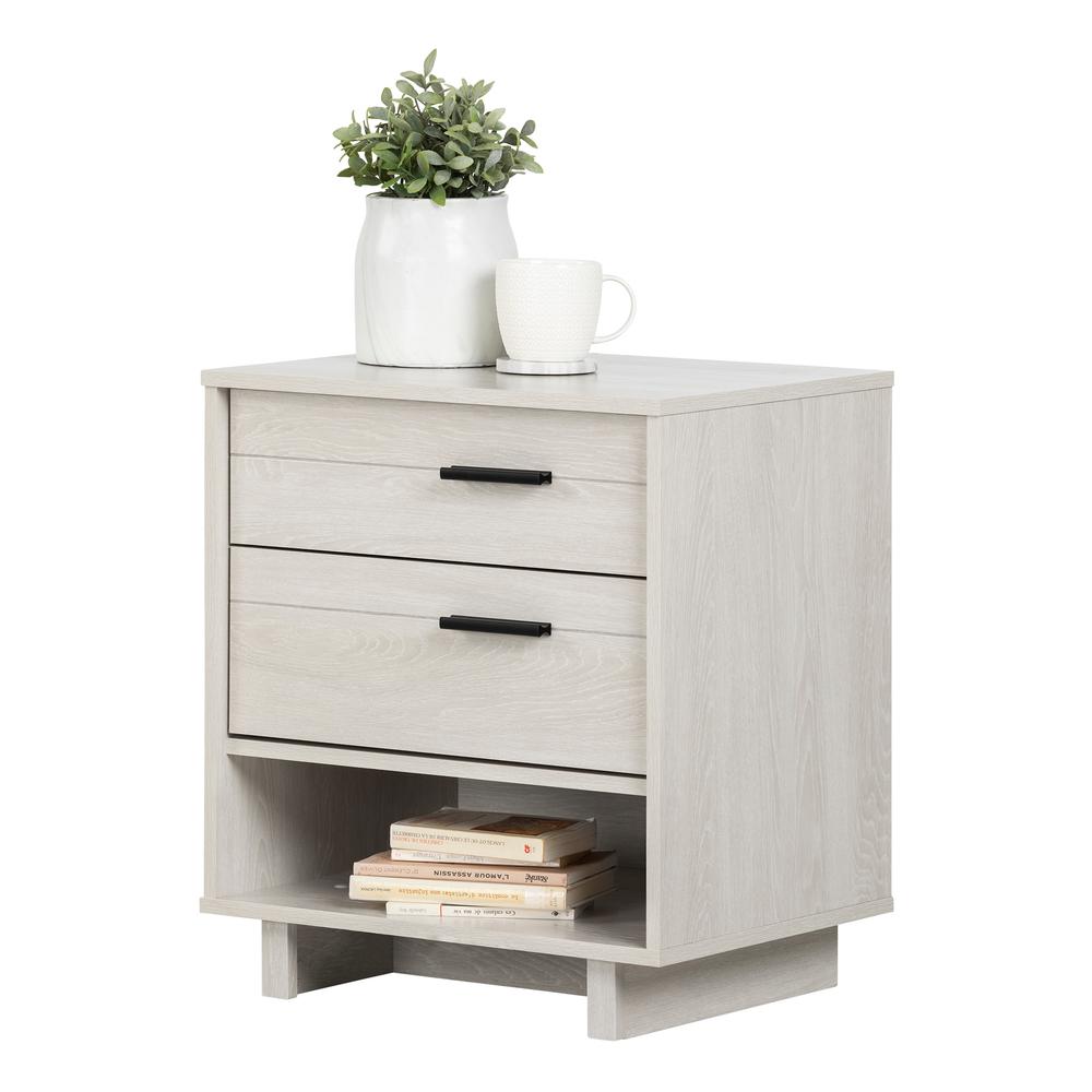 Fynn Nightstand with Cord Catcher, Winter Oak. Picture 2