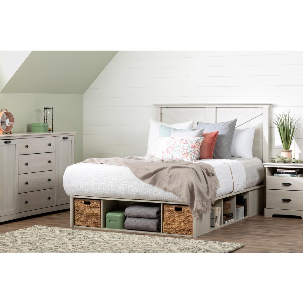 Avilla Storage Bed with Baskets, Winter Oak and Rattan. Picture 3