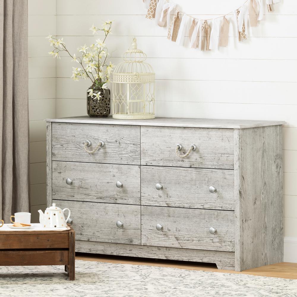 Aviron 6-Drawer Double Dresser, Seaside Pine. Picture 1