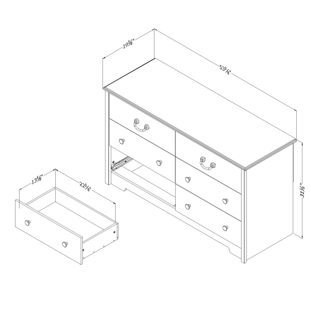Aviron 6-Drawer Double Dresser, Seaside Pine. Picture 3