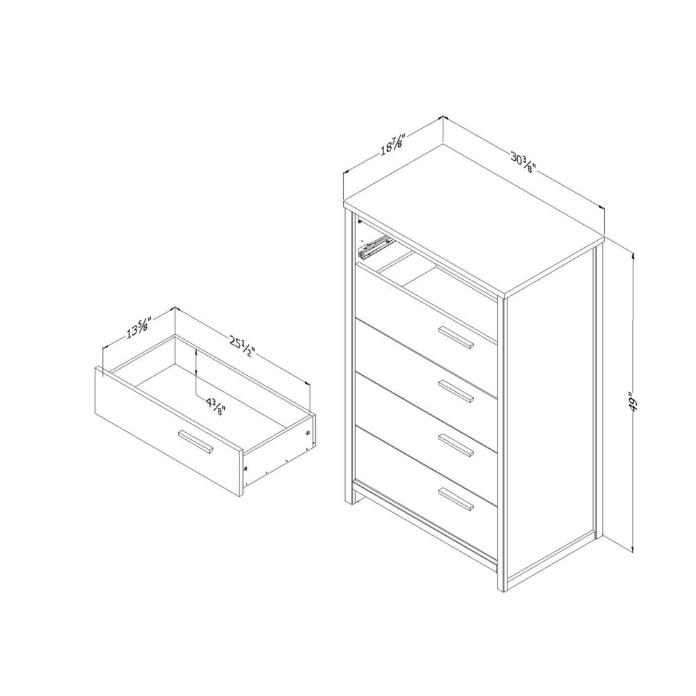 Tao 5-Drawer Chest, Natural Walnut. Picture 3