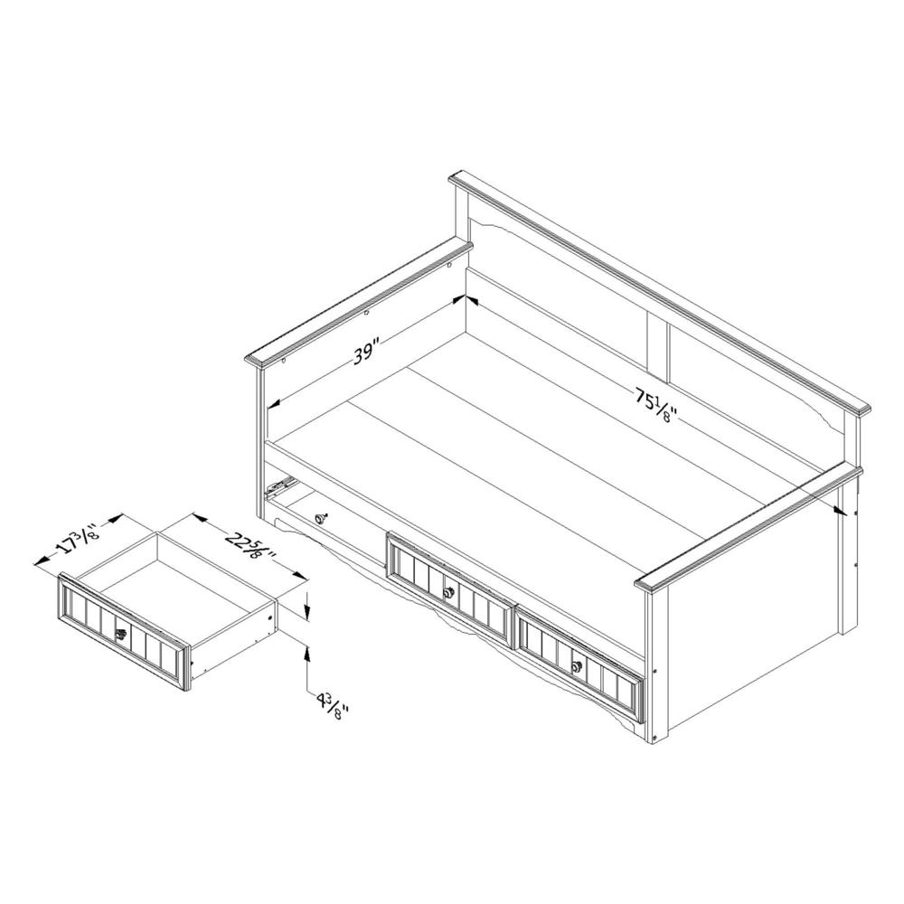 Savannah Daybed with Storage, Pure White. Picture 4