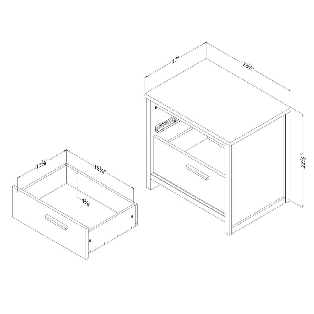 Tao 2-Drawer Nightstand, Natural Walnut. Picture 3