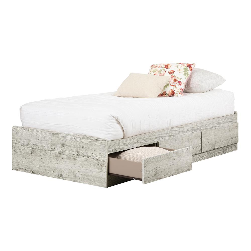 Aviron Mates Bed with 3 Drawers, Seaside Pine. Picture 2