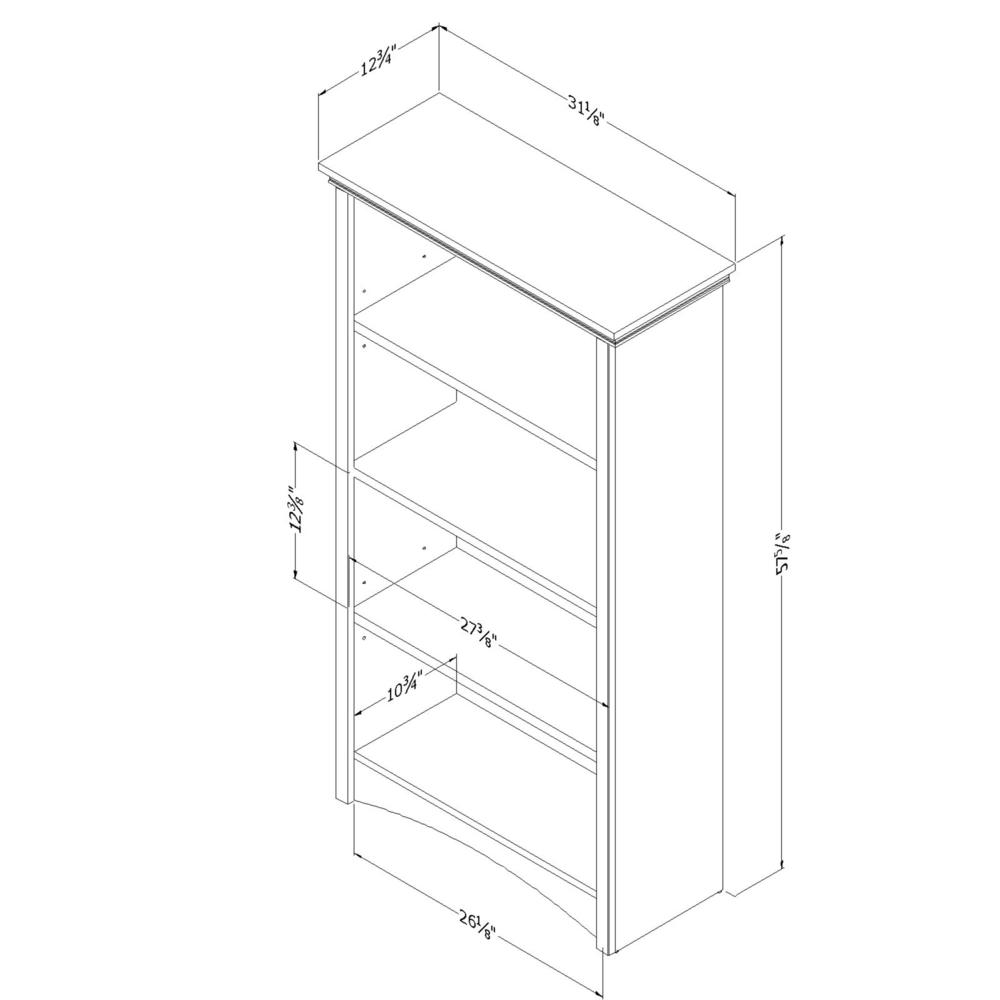 Artwork 4-Shelf Bookcase, Gray Maple. Picture 4