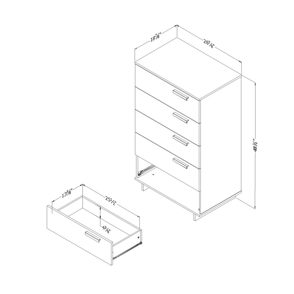 Cavalleri 5-Drawer Chest, Gray Maple. Picture 3