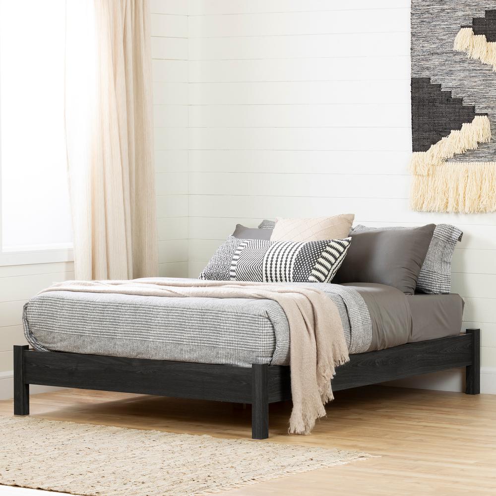 Step One Essential Platform Bed, Gray Oak. Picture 1