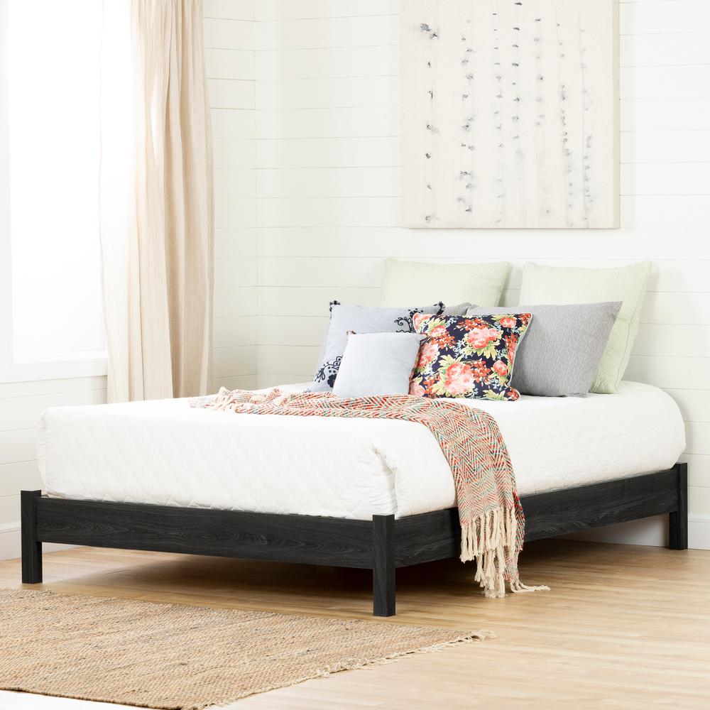 Step One Essential Platform Bed on Legs, Gray Oak. Picture 1
