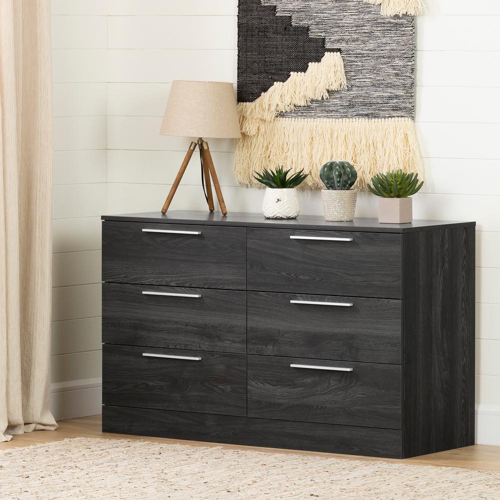 Step One Essential 6-Drawer Double Dresser, Gray Oak. Picture 1