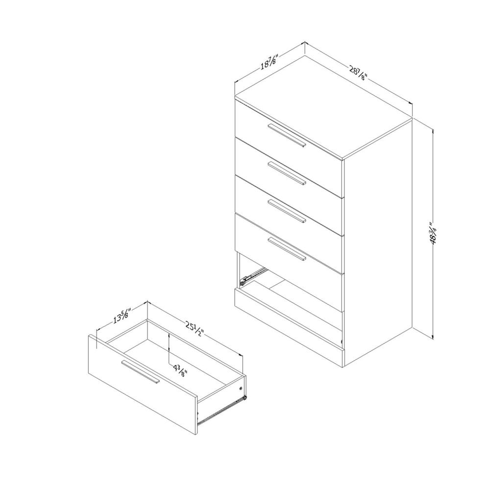 Step One Essential 5-Drawer Chest, Gray Oak. Picture 3