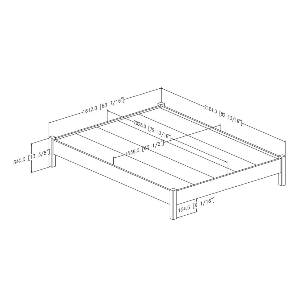 Step One Essential Platform Bed on Legs, Gray Oak. Picture 4