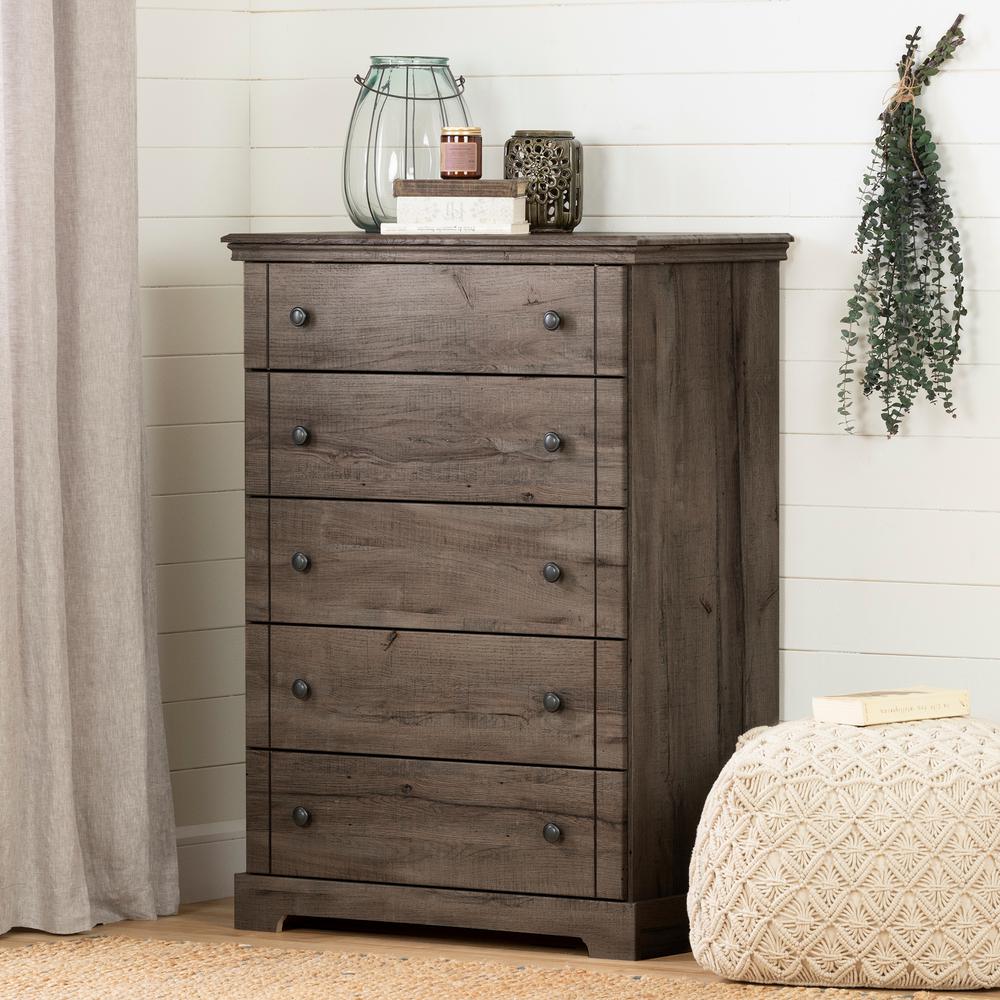 Avilla 5-Drawer Chest, Fall Oak. Picture 1