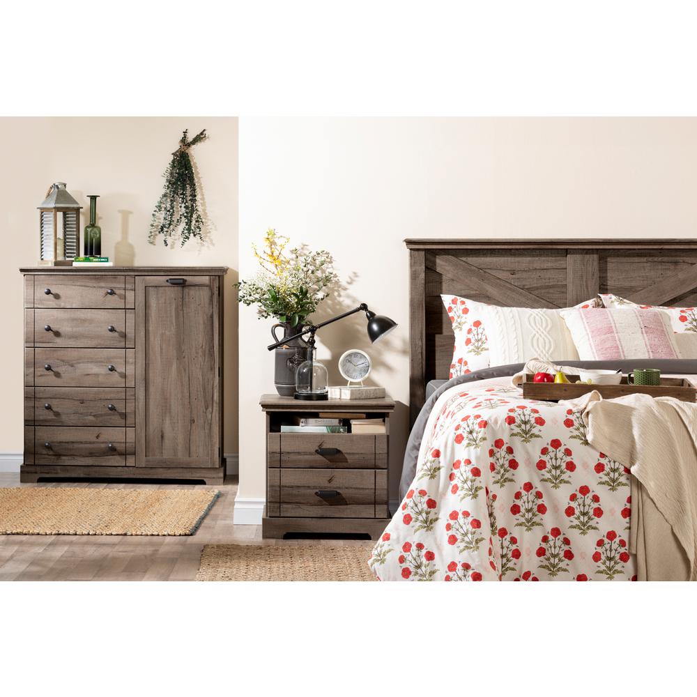Avilla Door Chest with 5 Drawers, Fall Oak. Picture 2