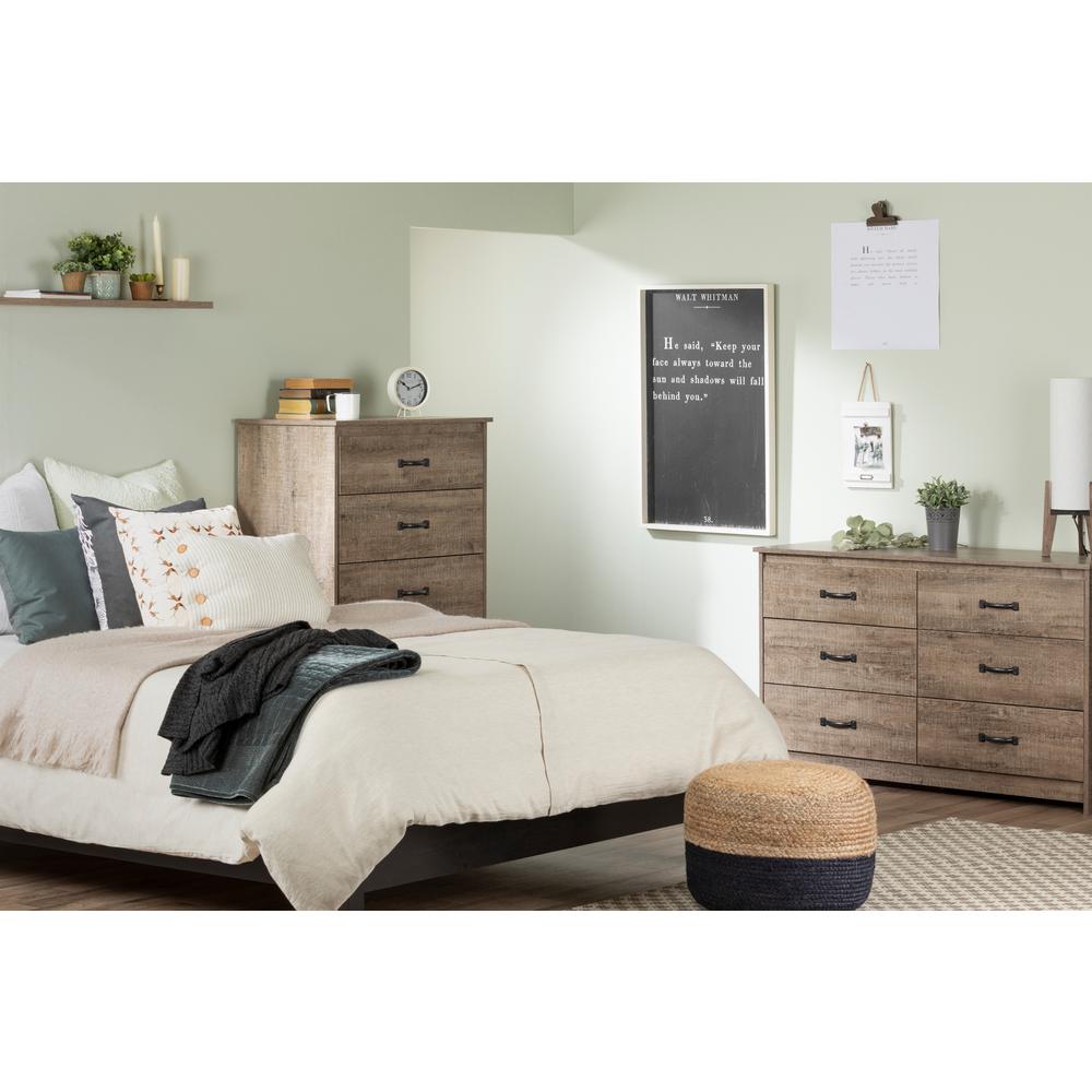 Tassio 5-Drawer Chest, Weathered Oak. Picture 2