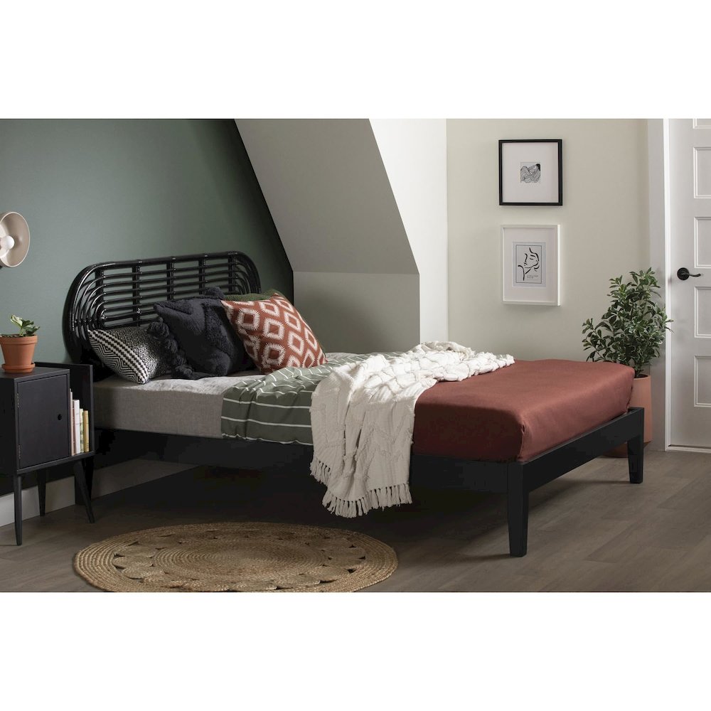 Hoya Wall-Mounted Headboard Retro, Black. Picture 3