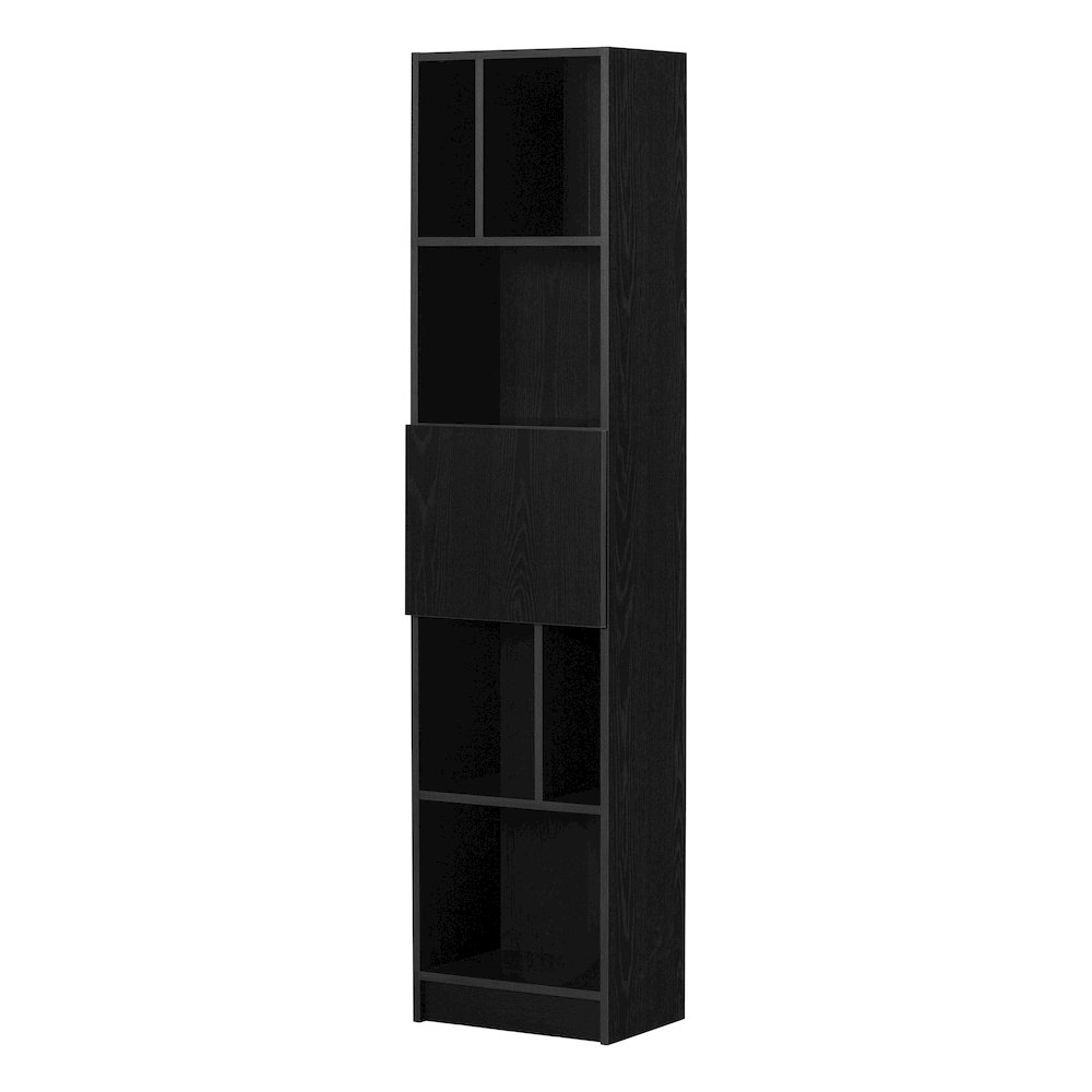 Olea 5-Shelf Bookcase, Black Oak. Picture 1