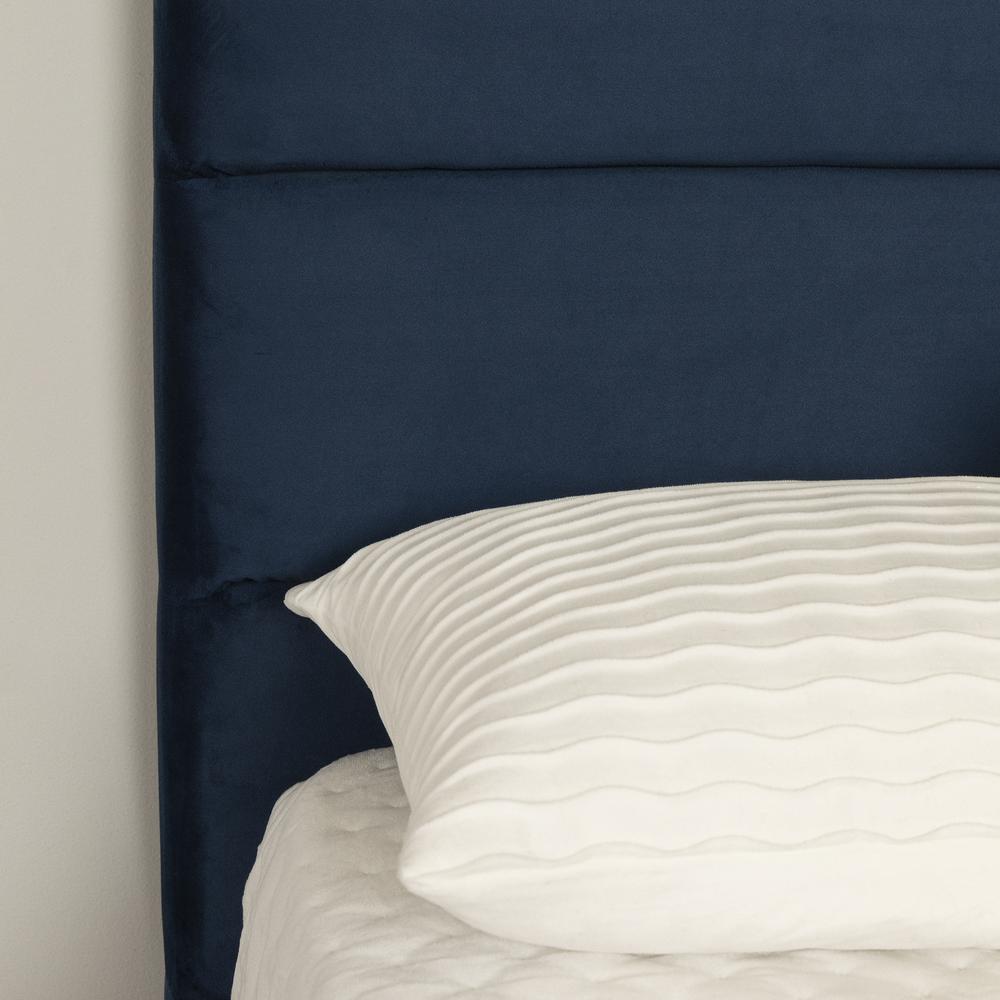 Maliza Upholstered Complete Platform Bed, Blue. Picture 5