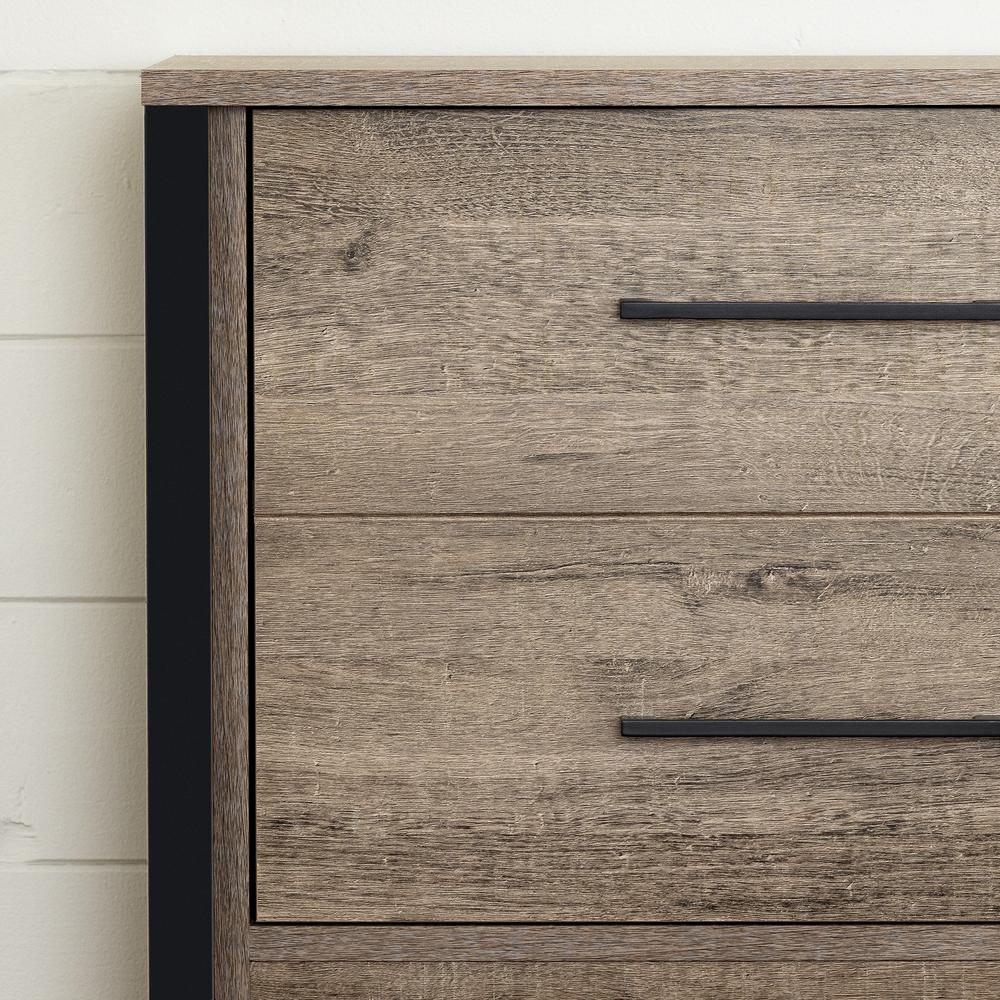 Munich Bookcase Headboard, Weathered Oak and Matte Black. Picture 4
