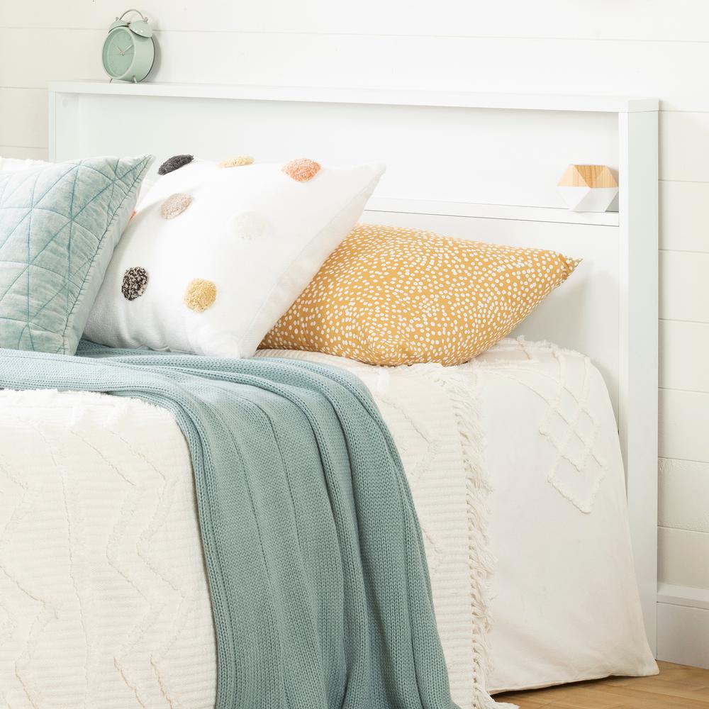 Kanagane Headboard with Shelf, Pure White. Picture 1