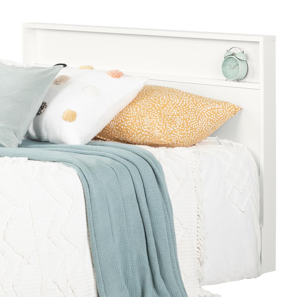 Kanagane Headboard with Shelf, Pure White. Picture 2
