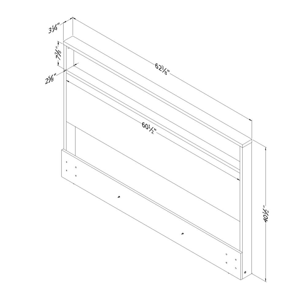 Kanagane Headboard with Shelf, Pure White. Picture 4