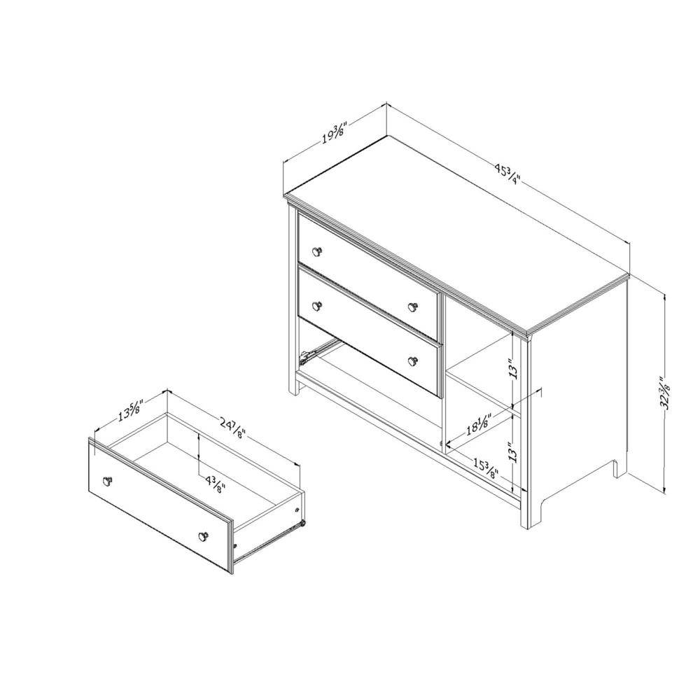 Cotton Candy 3-Drawer Dresser with Baskets, Pure White. Picture 3
