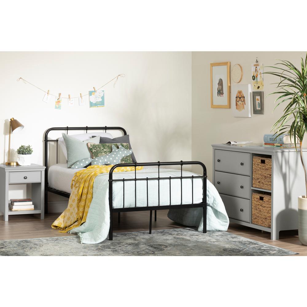 Cotton Candy Metal Complete Bed , Black. Picture 3