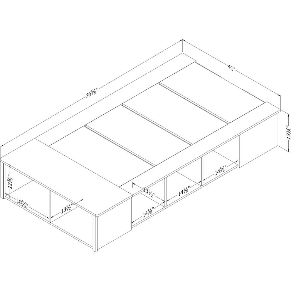 Flexible Platform Bed with baskets, Pure White. Picture 4