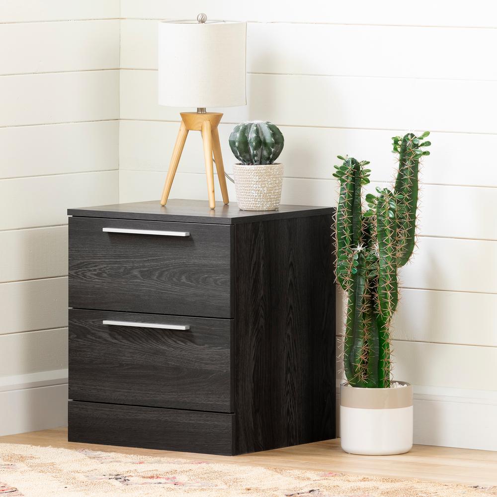 Step One Essential 2-Drawer Nightstand , Gray Oak. Picture 1