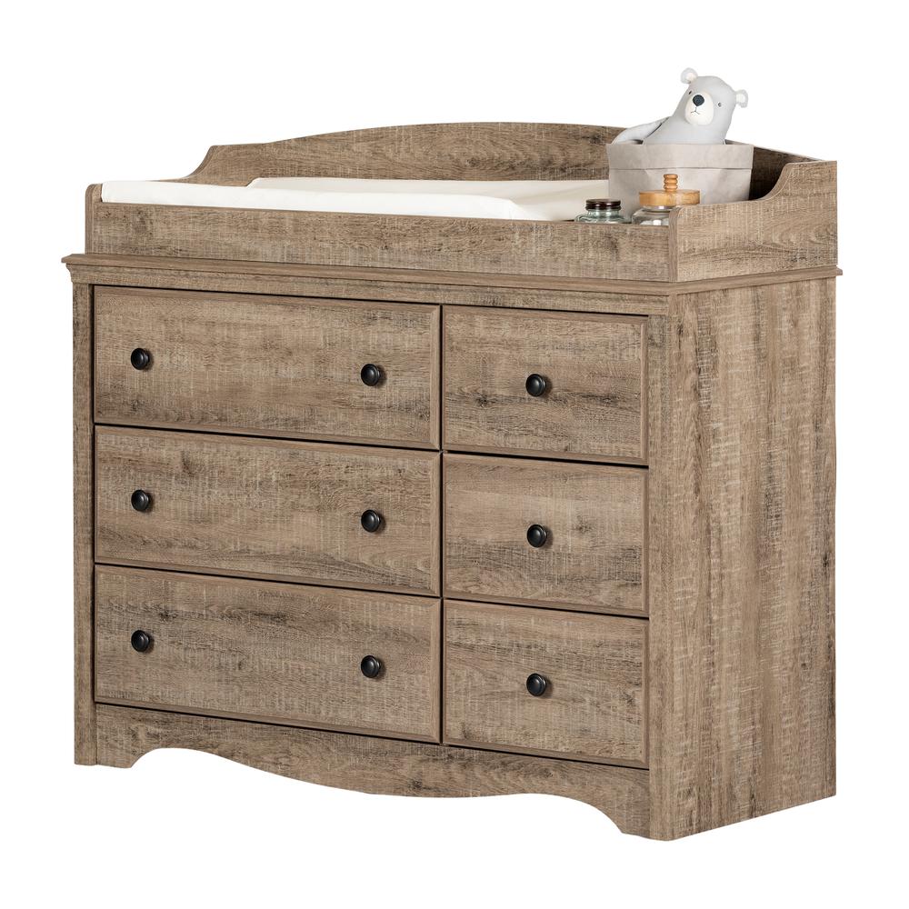 Angel Changing Table 6-drawers, Weathered Oak. Picture 2