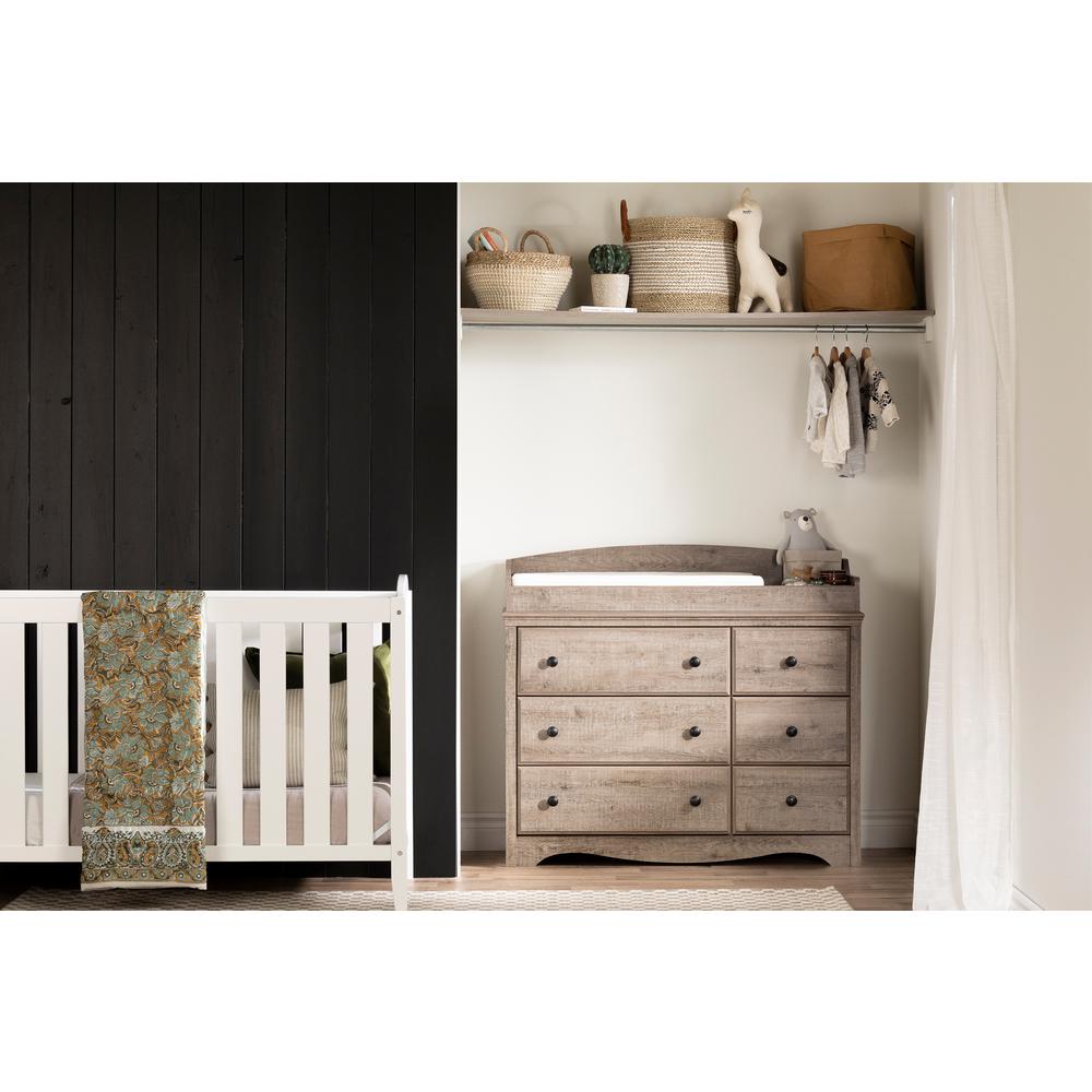 Angel Changing Table 6-drawers, Weathered Oak. Picture 3
