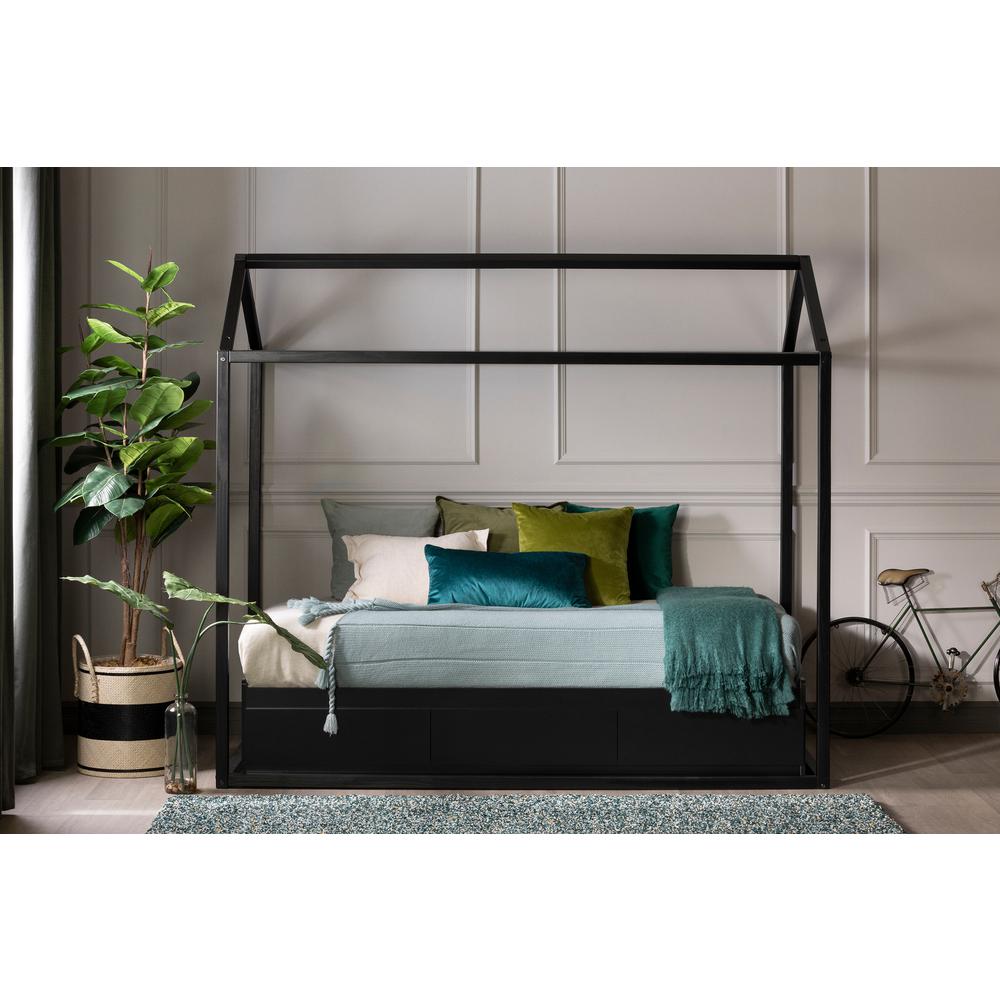 Sweedi House Bed, Black. Picture 4
