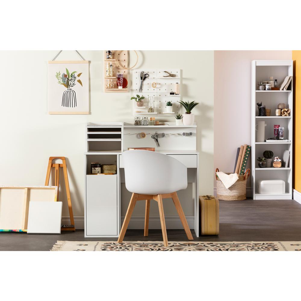 Crea Craft Table with Hutch, Pure White. Picture 3