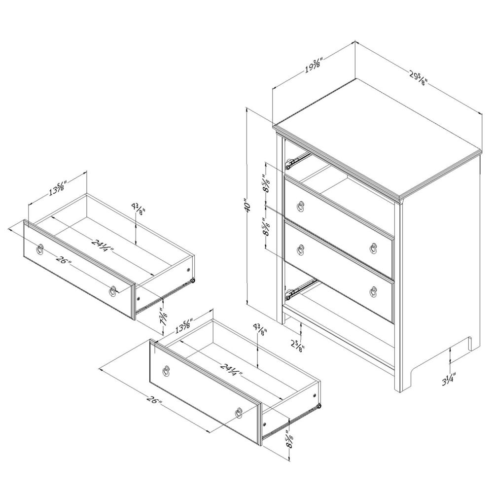 Cotton Candy 4-Drawer Chest, Pure White and Rustic Oak. Picture 3