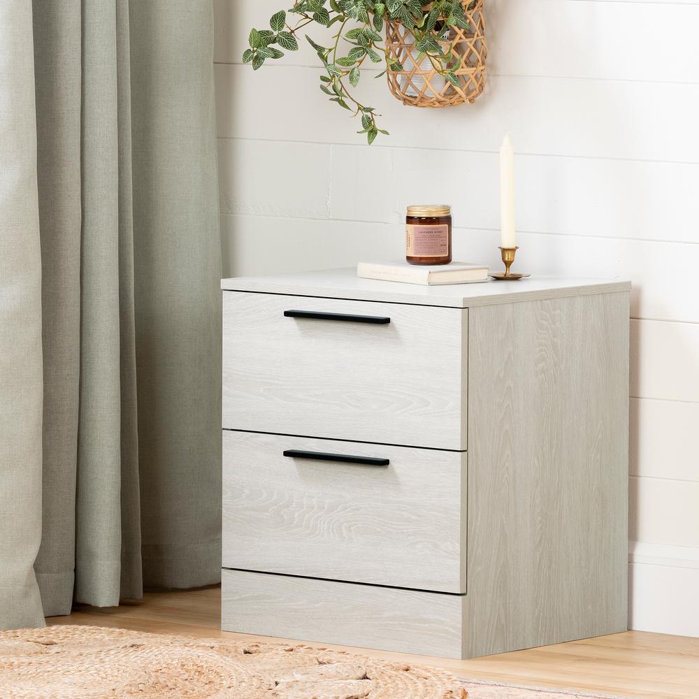 Step One Essential 2-Drawer Nightstand , Winter Oak. Picture 1