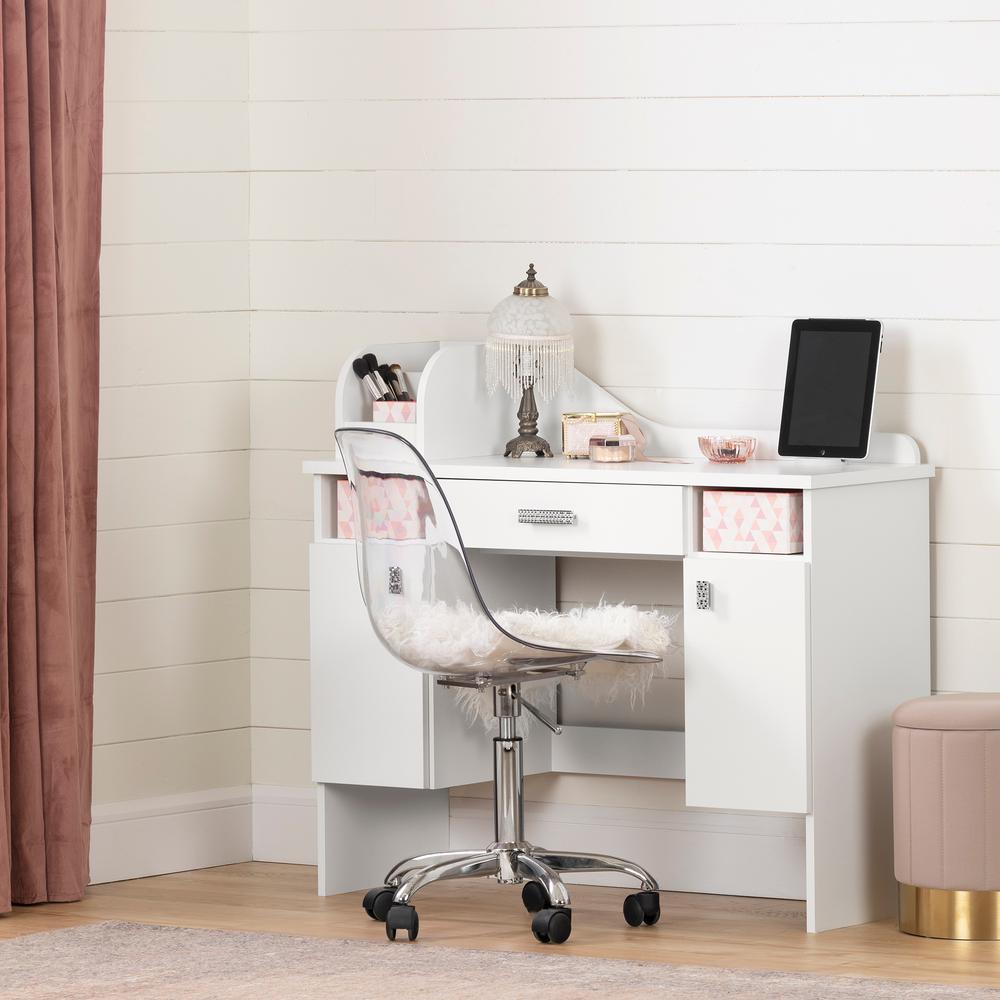 Tiara Makeup Desk, Pure White. Picture 1