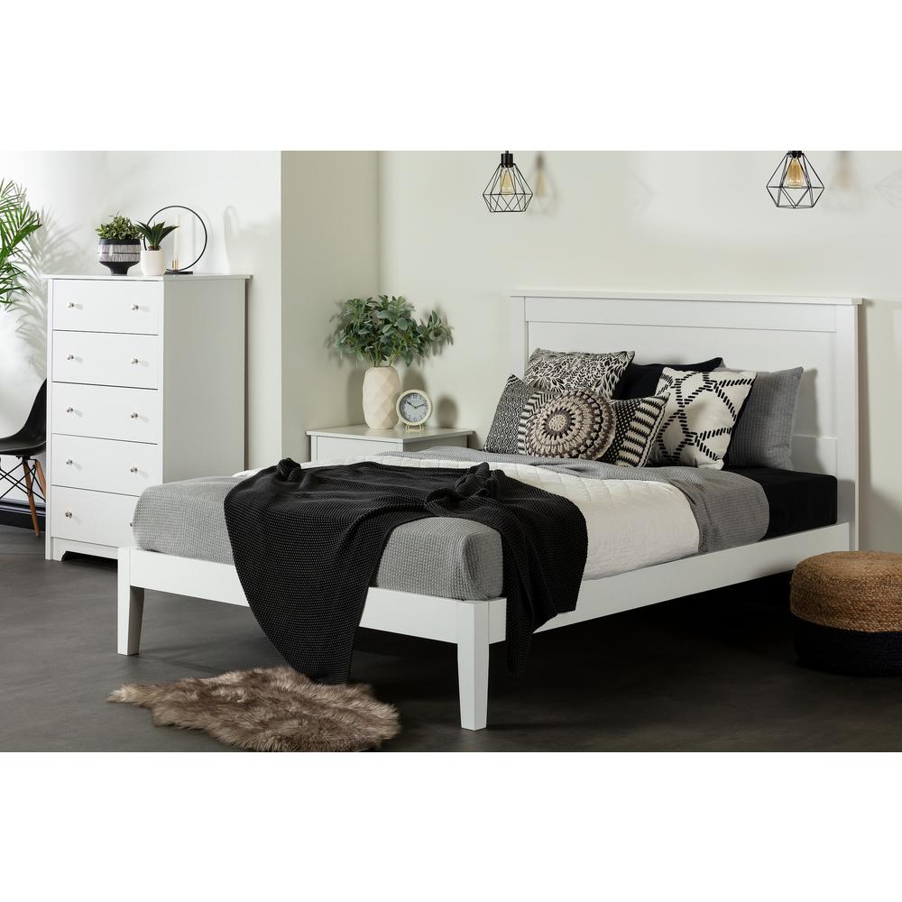 Vito Platform Bed, White, W62.5 x D82.25 x H14. Picture 3