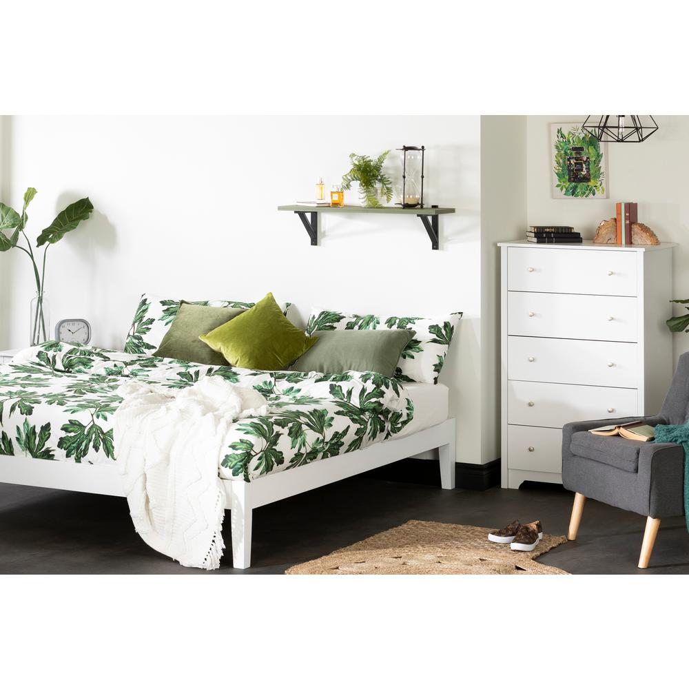 Vito Platform Bed, White, W74.5 x D82.5 x H14. Picture 3