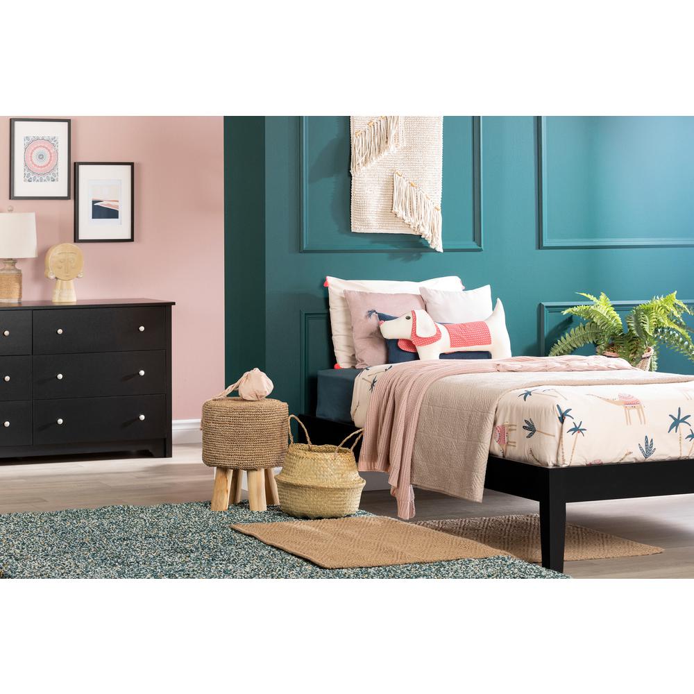 Vito Platform Bed, Black, W42 x D76 x H14. Picture 3