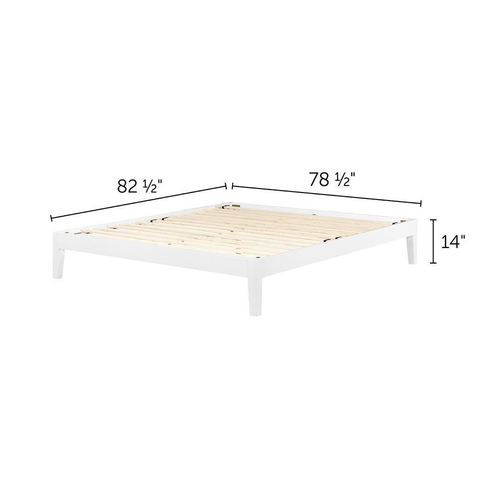 Vito Platform Bed, White, W74.5 x D82.5 x H14. Picture 4