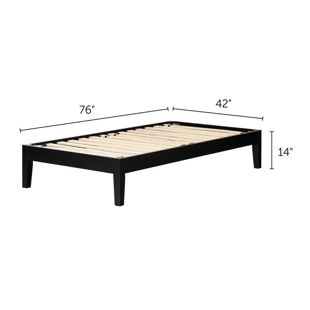 Vito Platform Bed, Black, W42 x D76 x H14. Picture 4