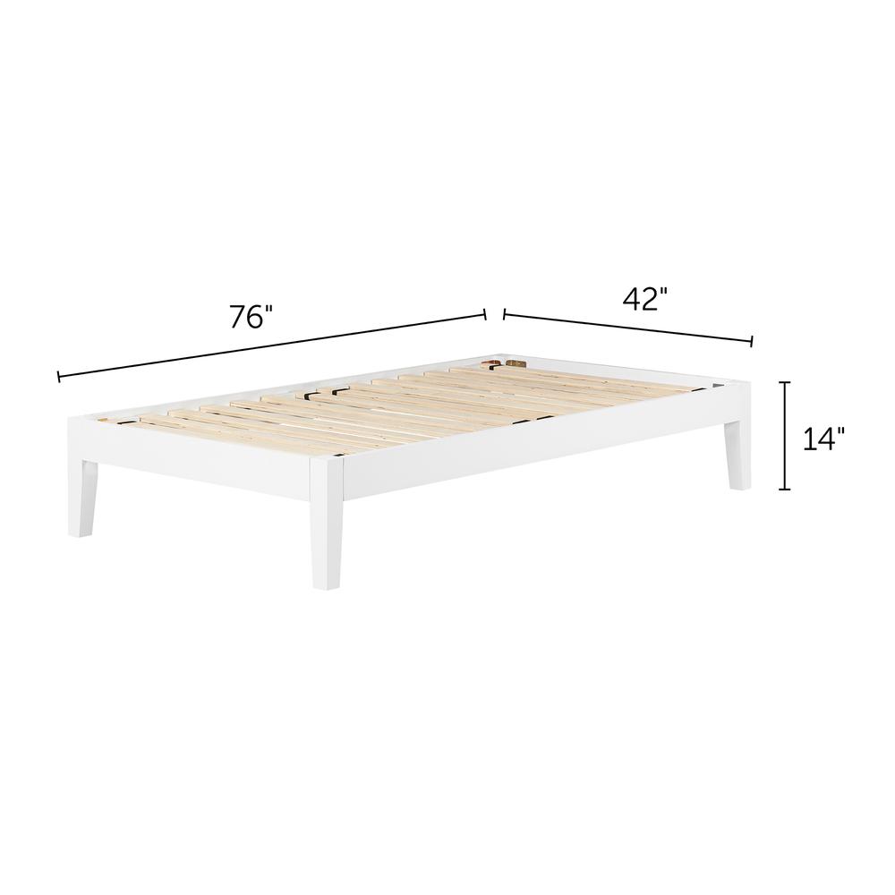 Vito Platform Bed, White, W42 x D76 x H14. Picture 4
