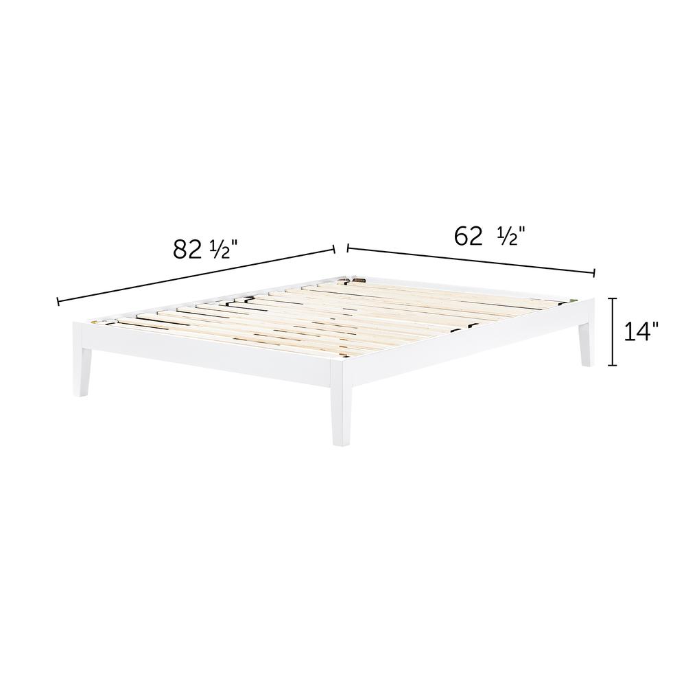 Vito Platform Bed, White, W62.5 x D82.25 x H14. Picture 4