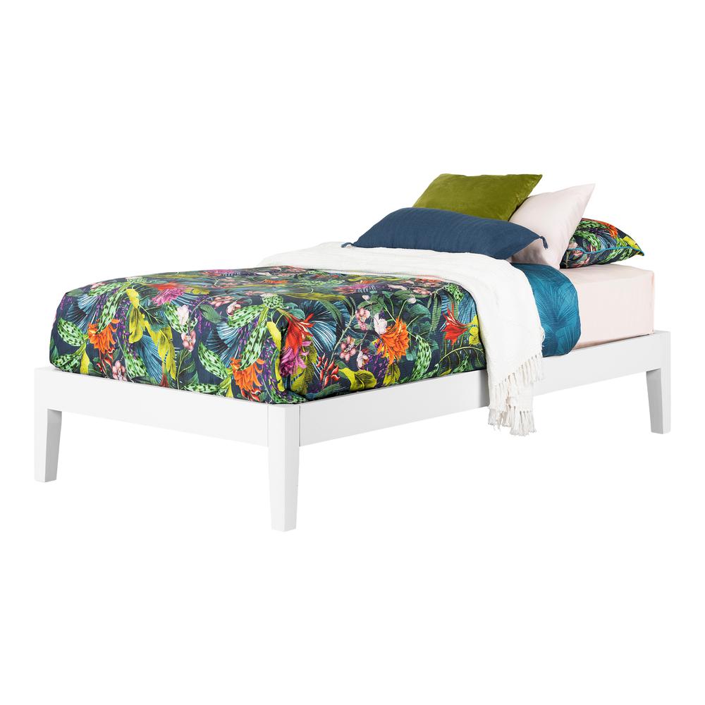 Vito Platform Bed, White, W42 x D76 x H14. Picture 2